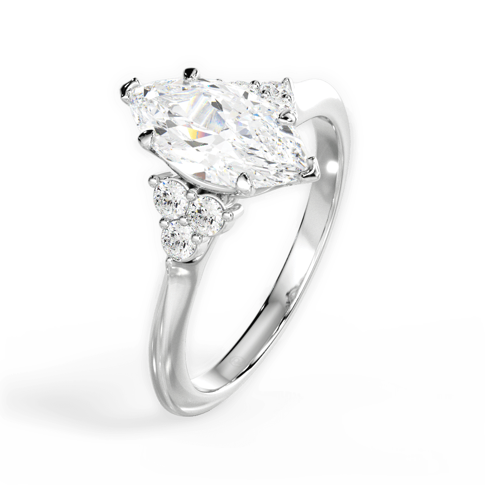 14kt White Gold/18kt White Gold/Platinum/marquise/side