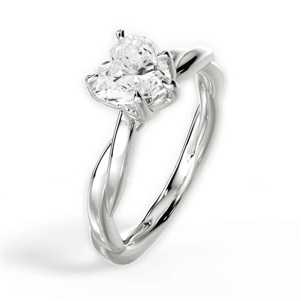 14kt White Gold/18kt White Gold/Platinum/heart/side