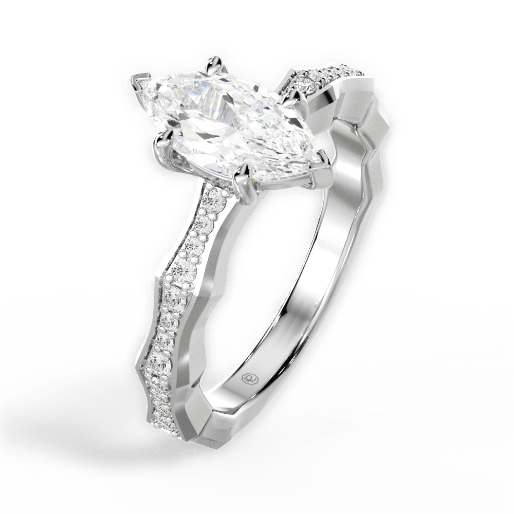 14kt White Gold/18kt White Gold/Platinum/marquise/side