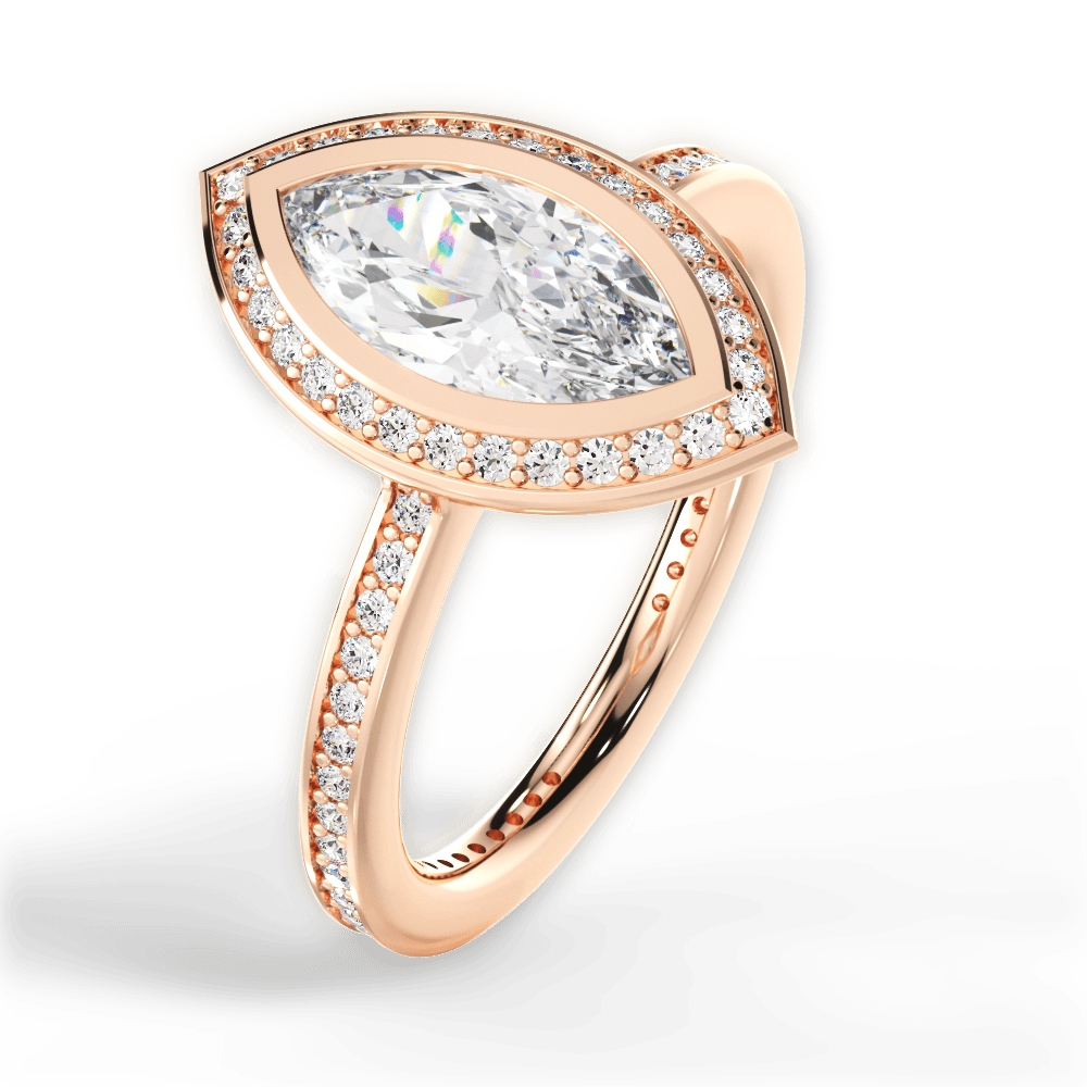 14kt Rose Gold/18kt Rose Gold/marquise/side