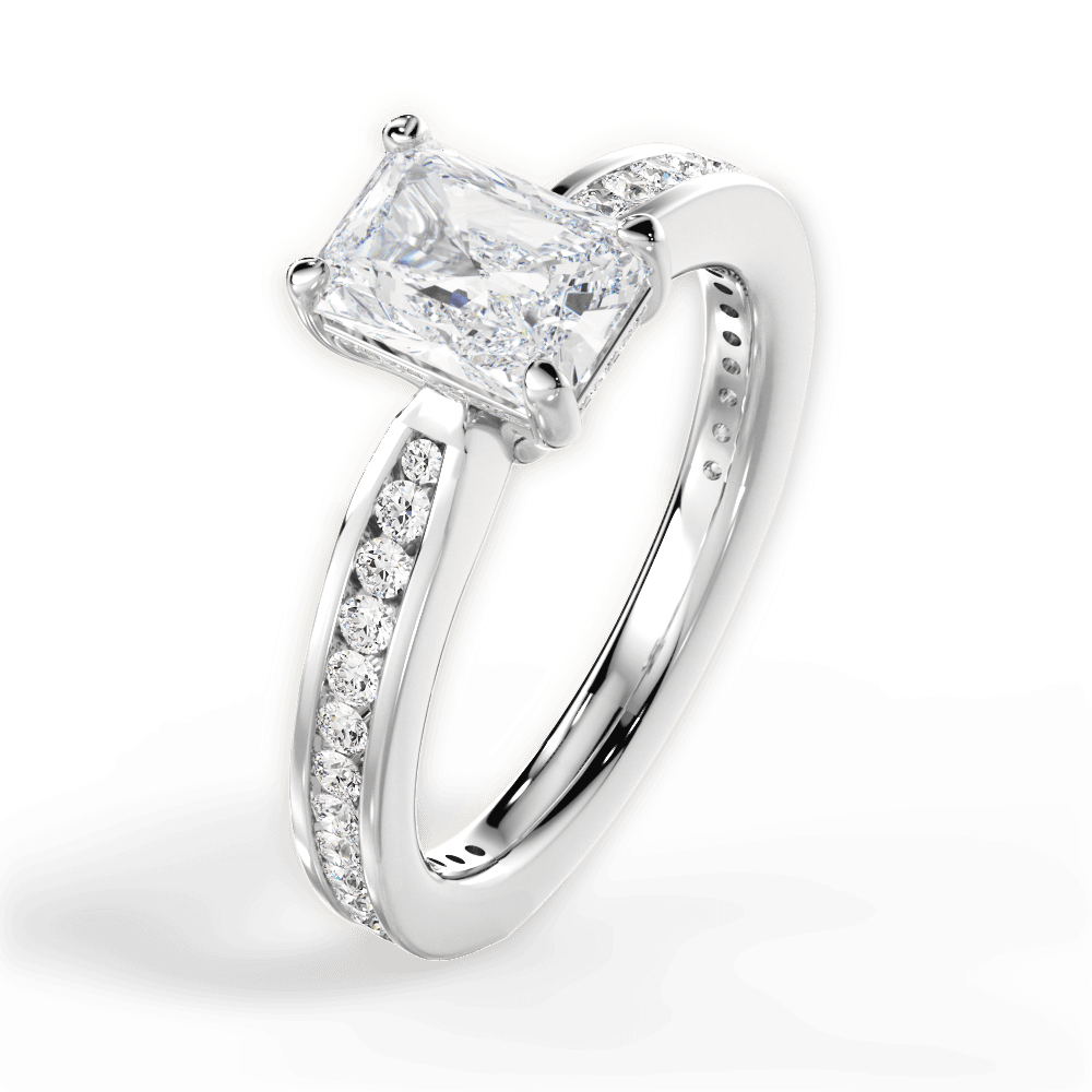 14kt White Gold/18kt White Gold/Platinum/radiant/side