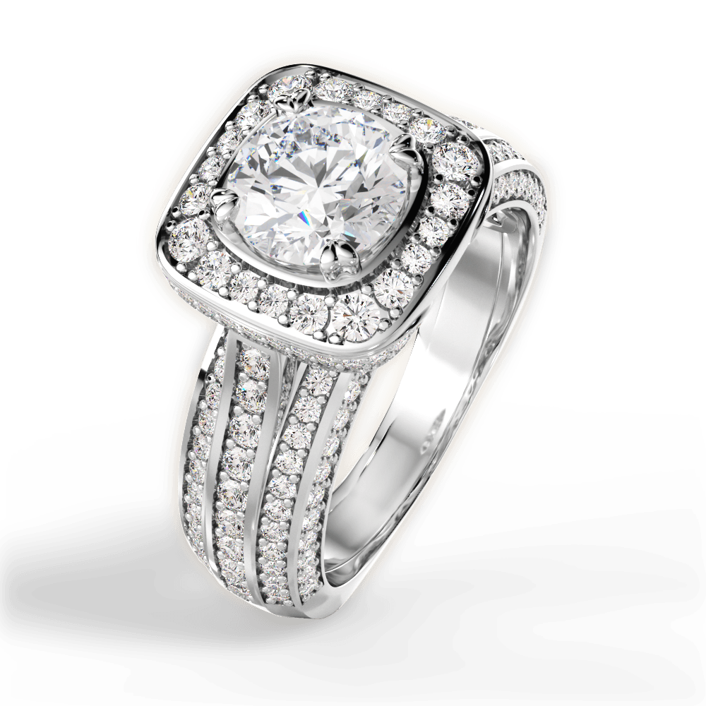 14kt White Gold/18kt White Gold/Platinum/round/side