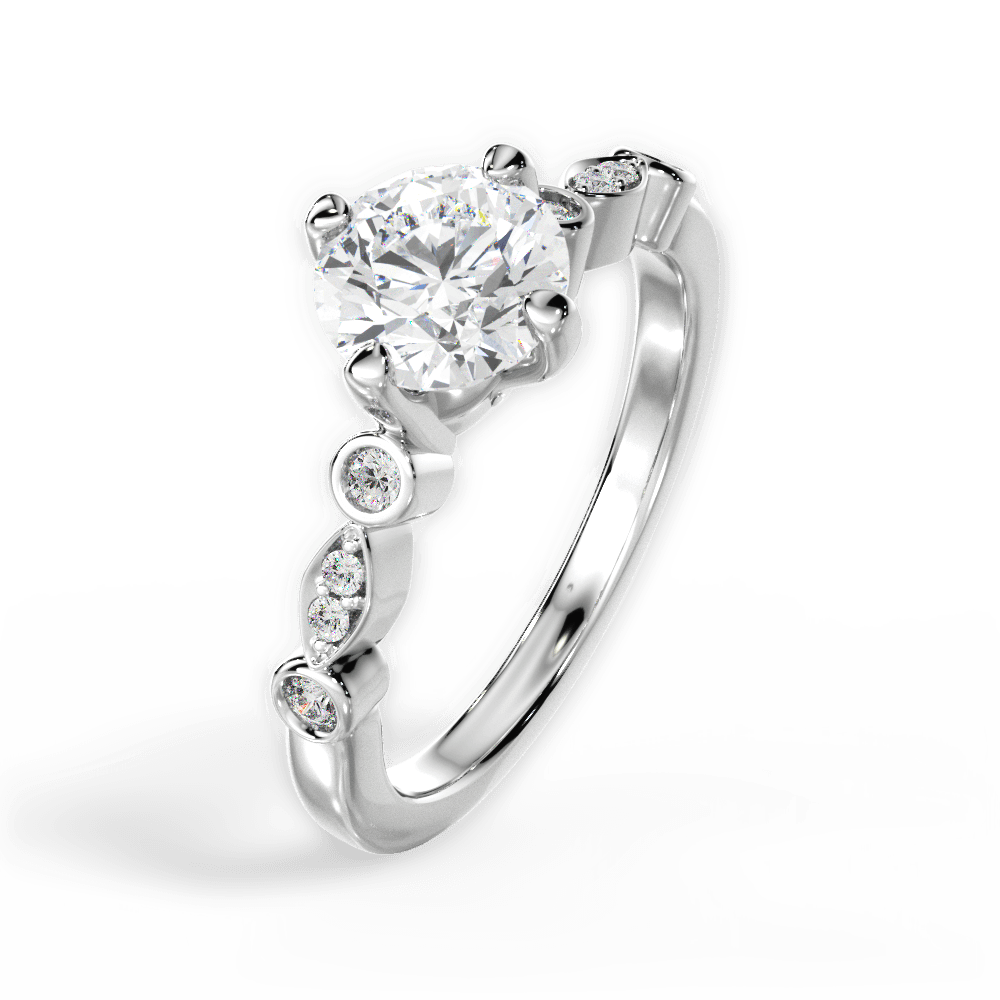 14kt White Gold/18kt White Gold/Platinum/round/side