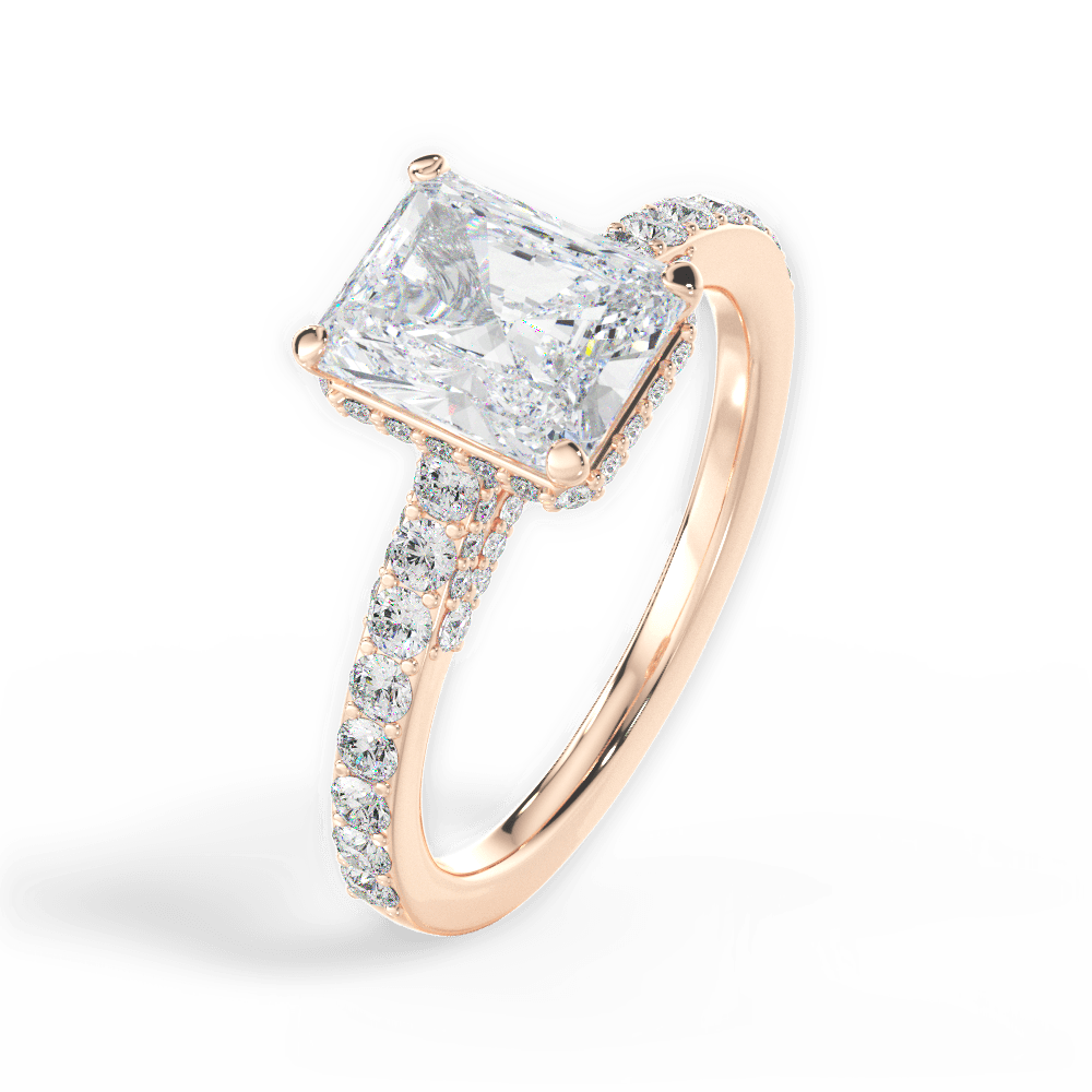 14kt Rose Gold/18kt Rose Gold/radiant/side