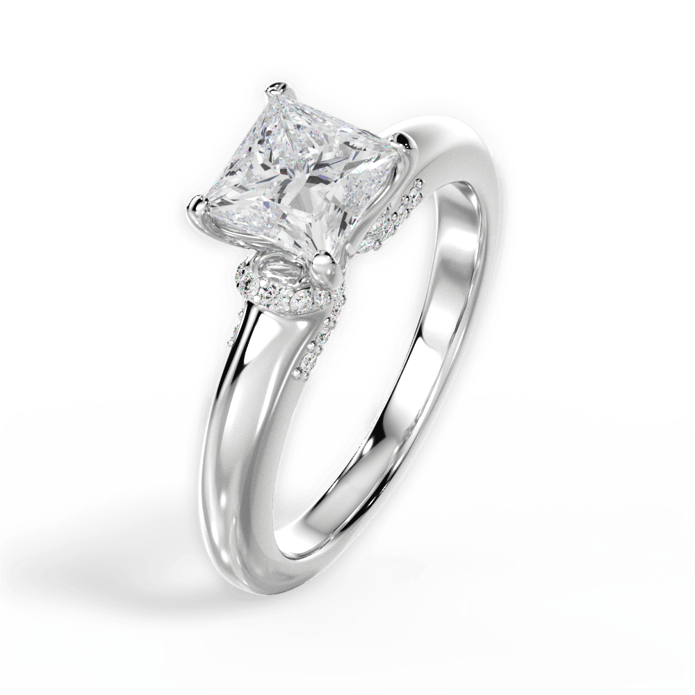 14kt White Gold/18kt White Gold/Platinum/princess/side