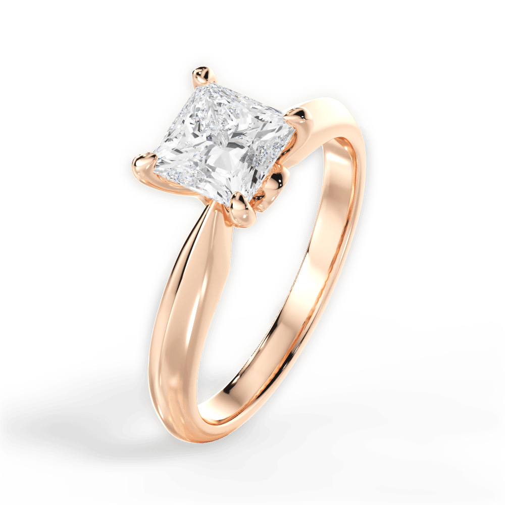 14kt Rose Gold/18kt Rose Gold/princess/side