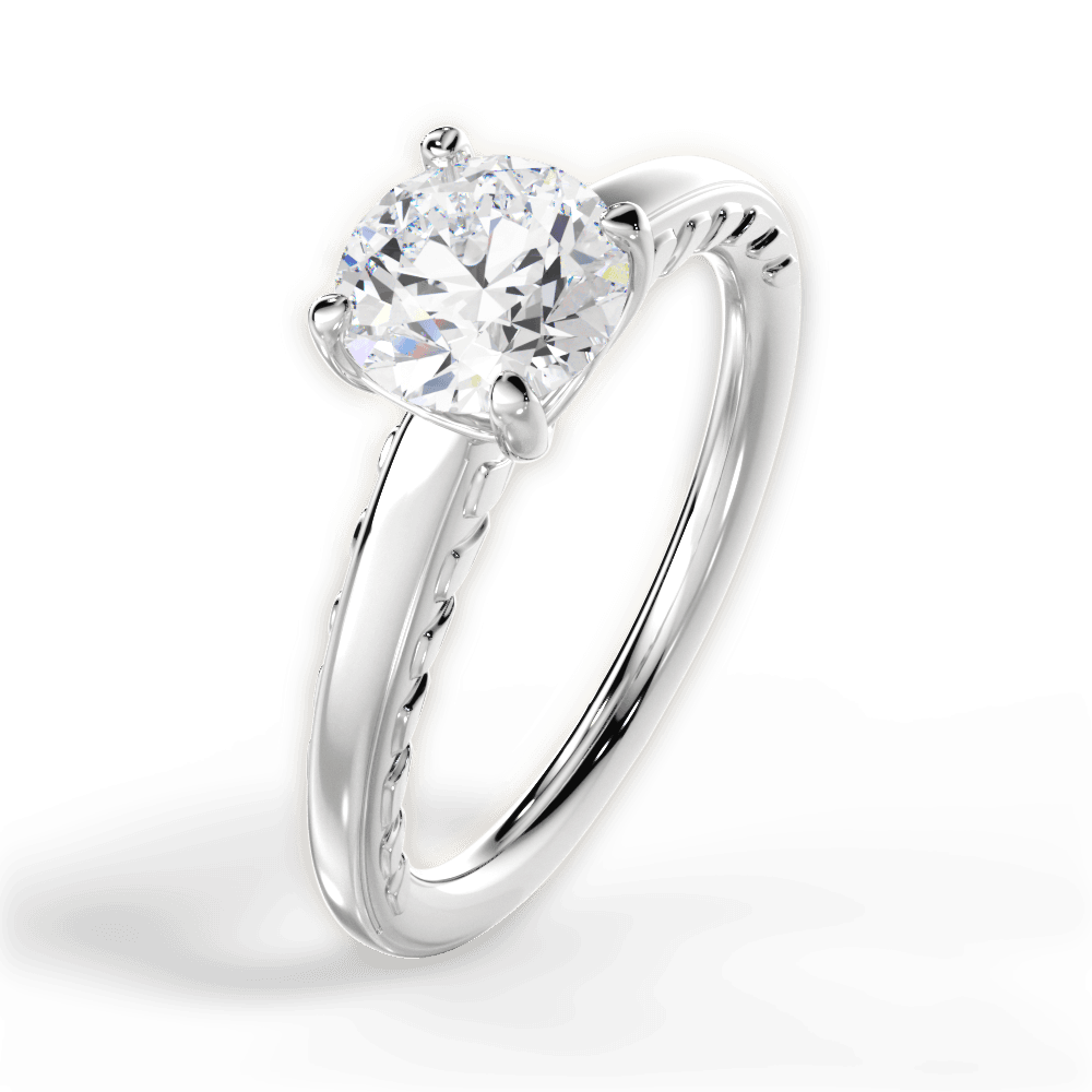 14kt White Gold/18kt White Gold/Platinum/round/side