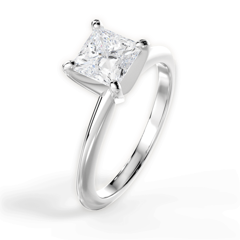 14kt White Gold/18kt White Gold/Platinum/princess/side