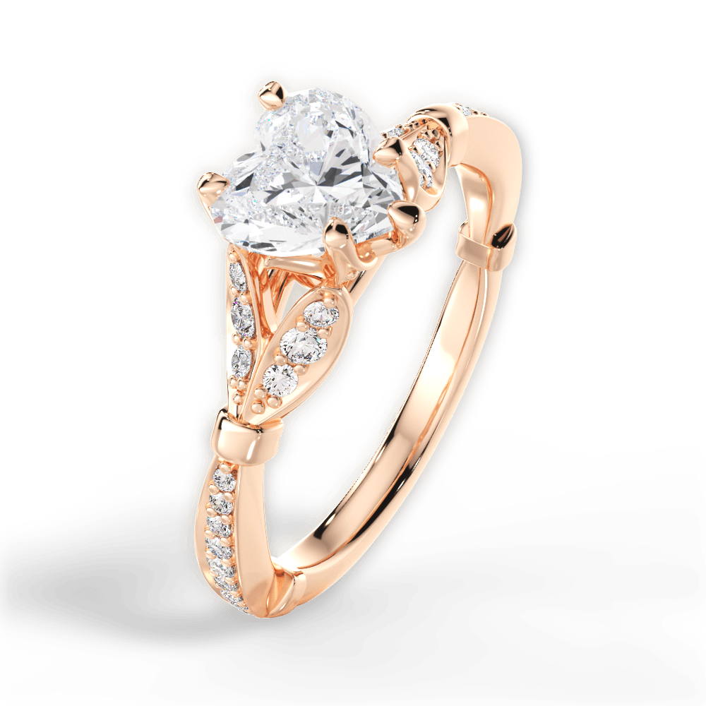 14kt Rose Gold/18kt Rose Gold/heart/side