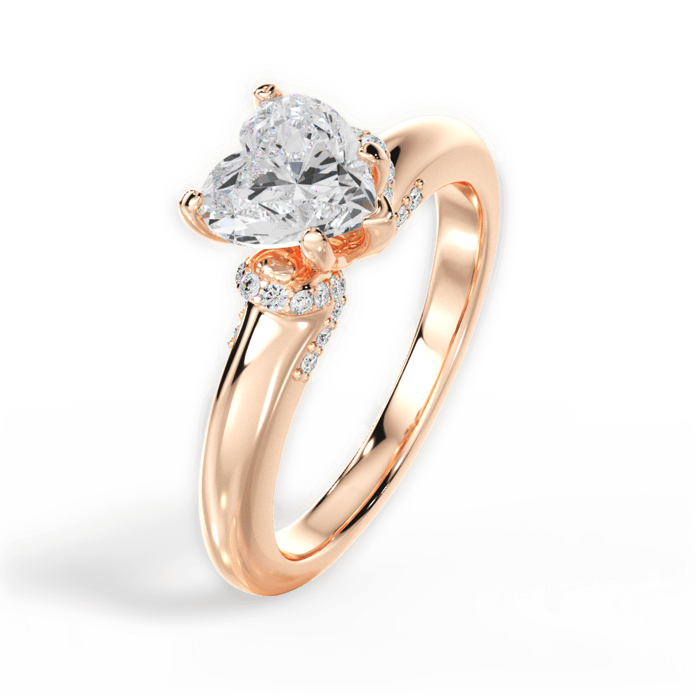 14kt Rose Gold/18kt Rose Gold/heart/side