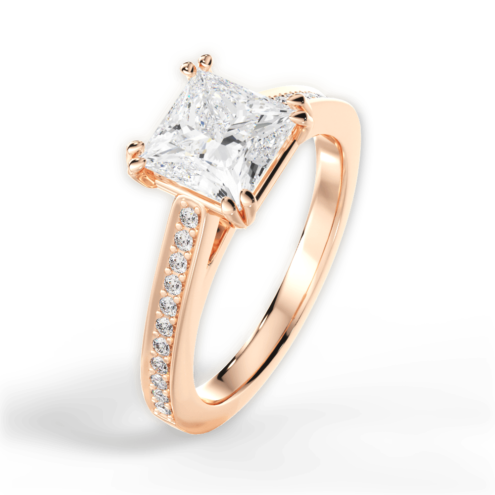 14kt Rose Gold/18kt Rose Gold/princess/side