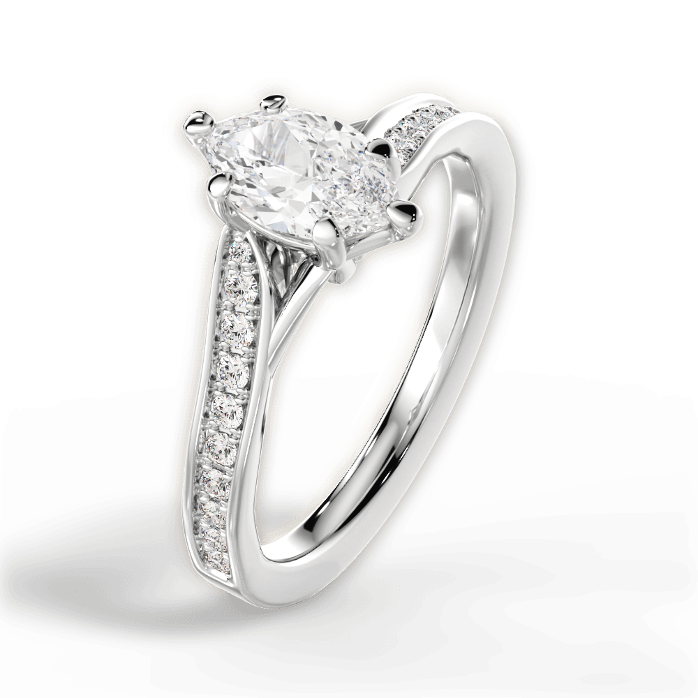 14kt White Gold/18kt White Gold/Platinum/marquise/side