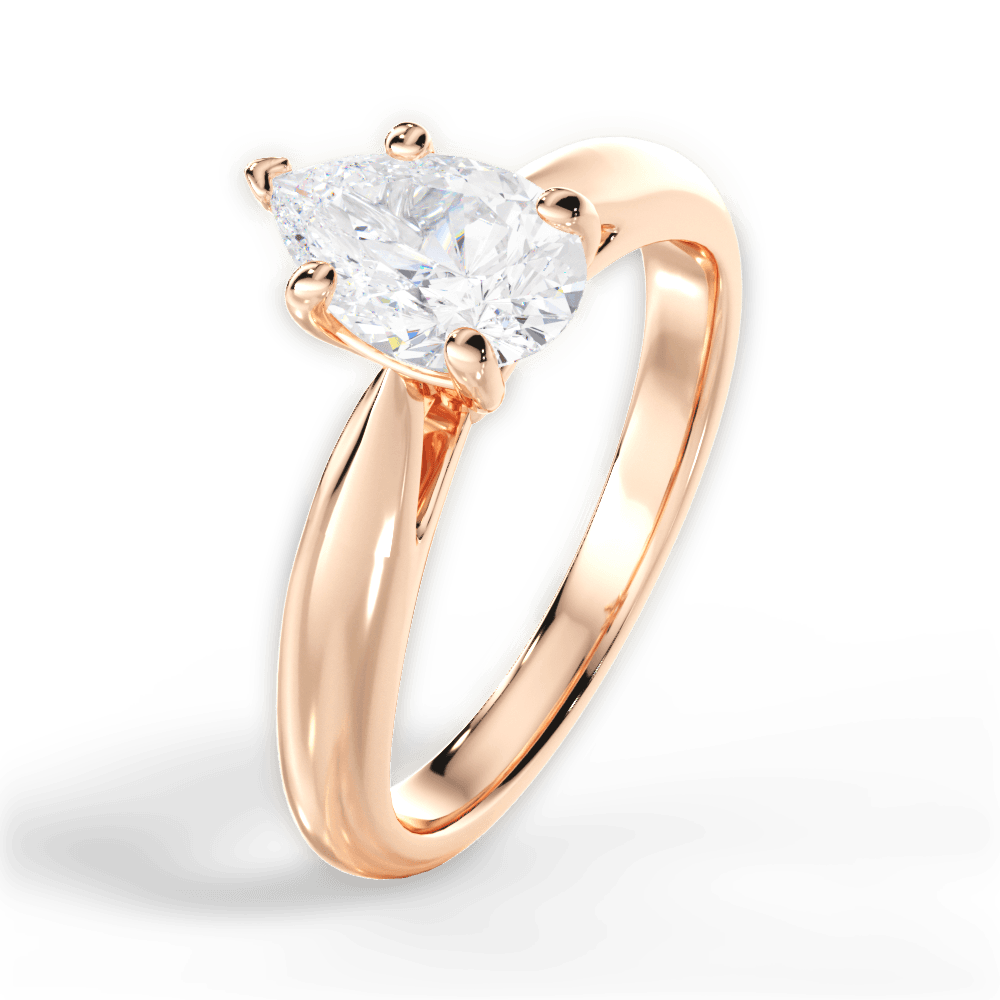 14kt Rose Gold/18kt Rose Gold/pear/side