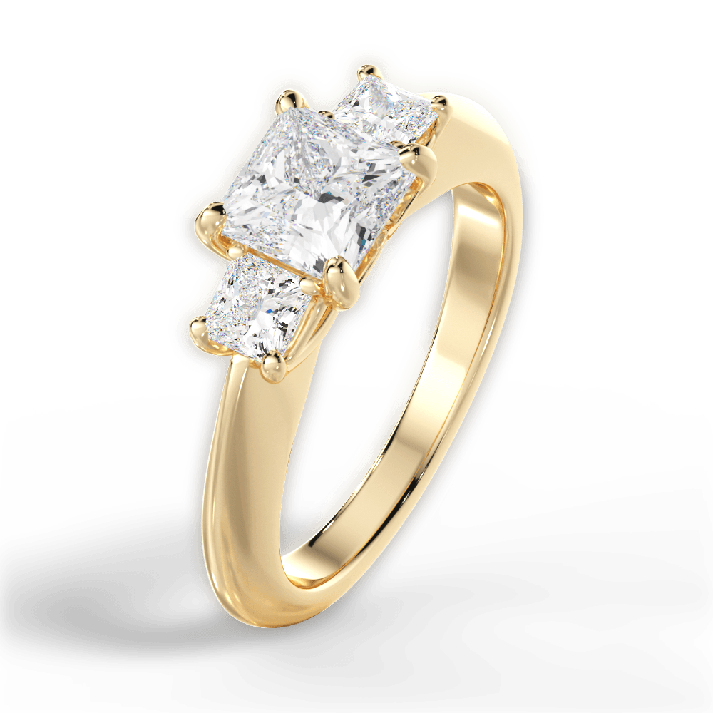14kt Yellow Gold/18kt Yellow Gold/princess/side