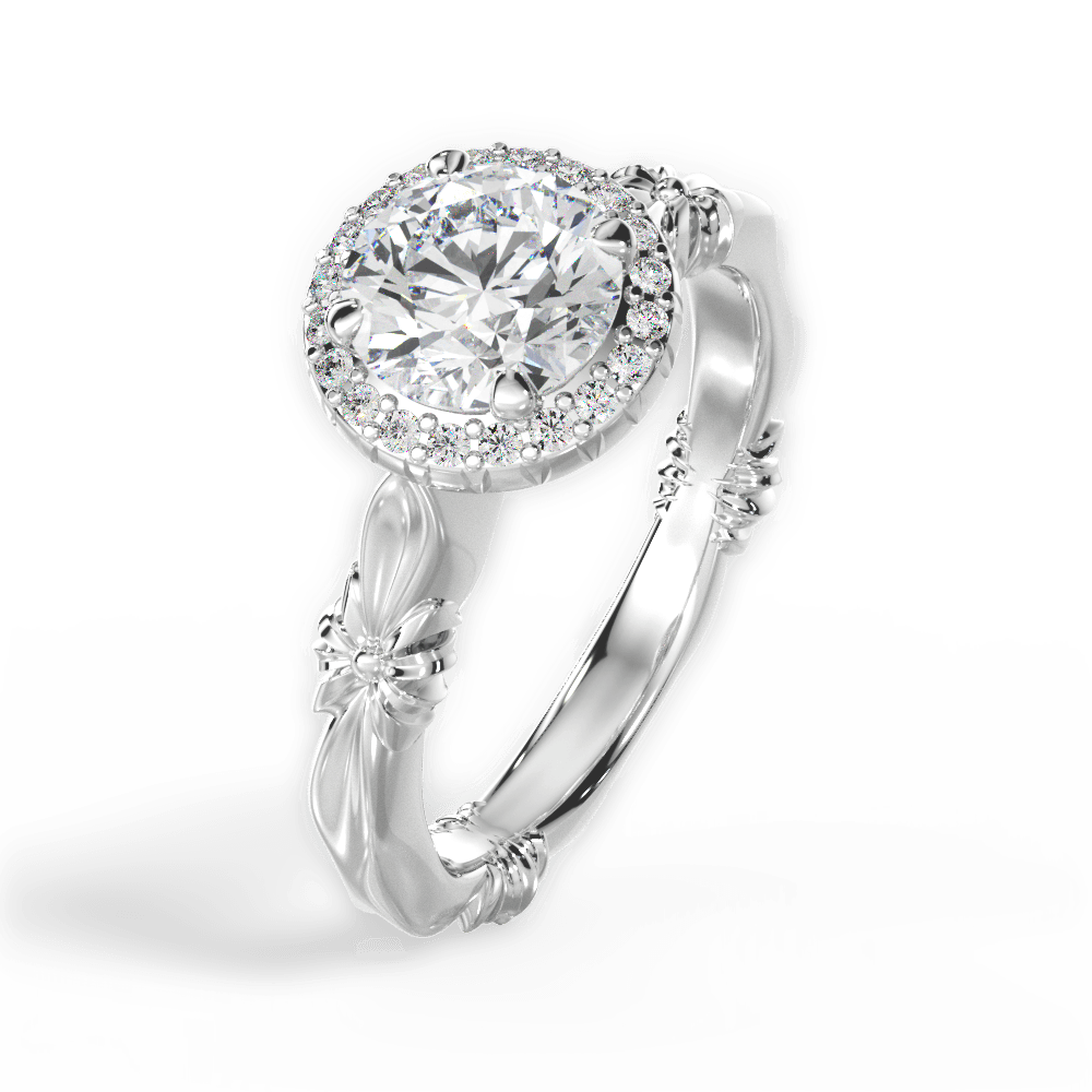 14kt White Gold/18kt White Gold/Platinum/round/side