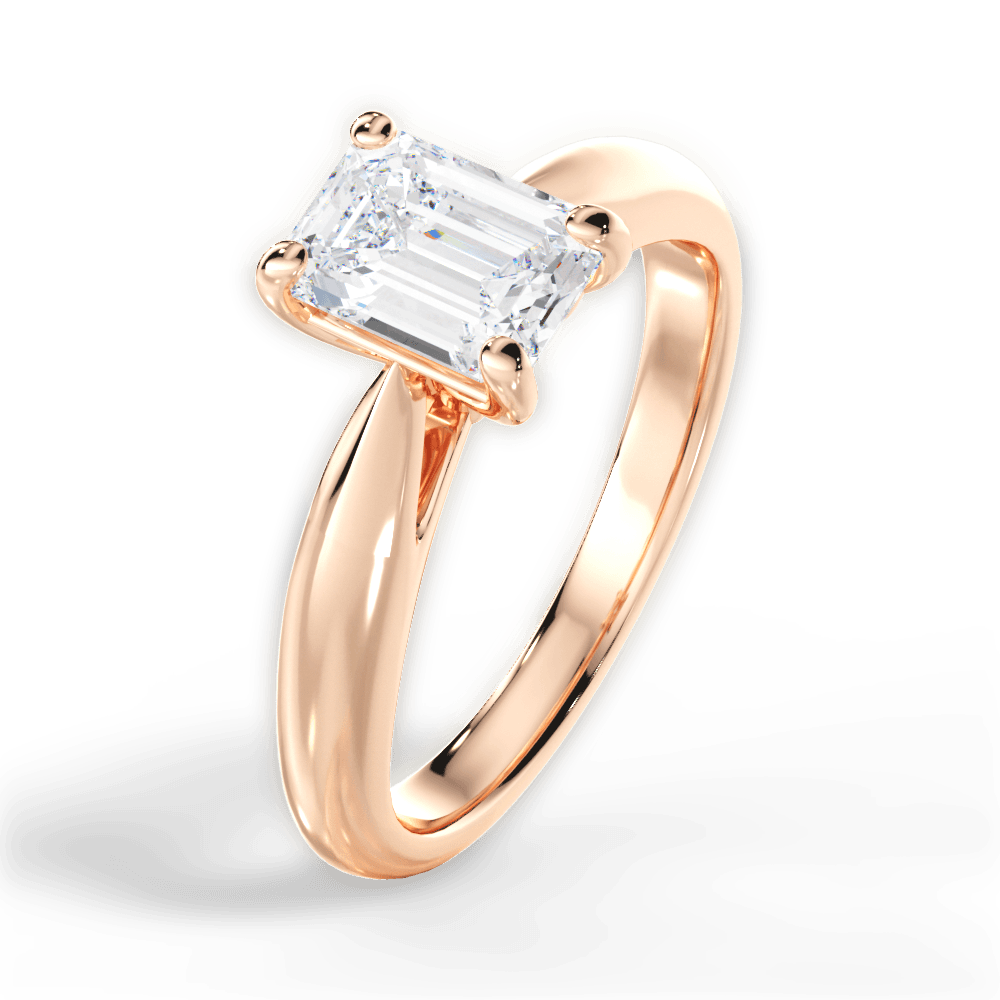 14kt Rose Gold/18kt Rose Gold/emerald/side