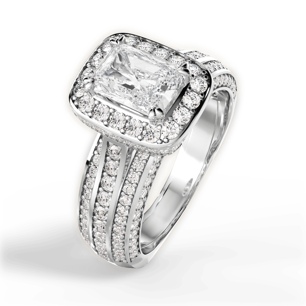 14kt White Gold/18kt White Gold/Platinum/radiant/side