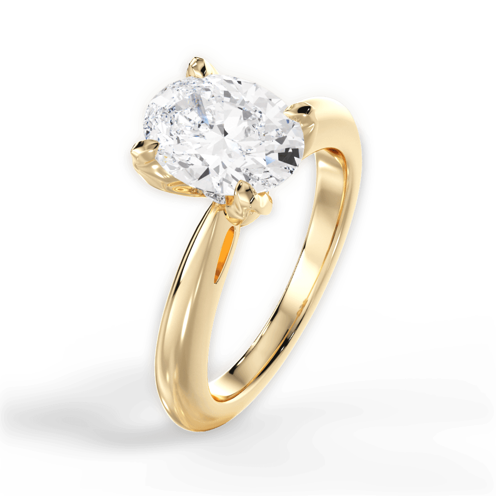 14kt Yellow Gold/18kt Yellow Gold/oval/side