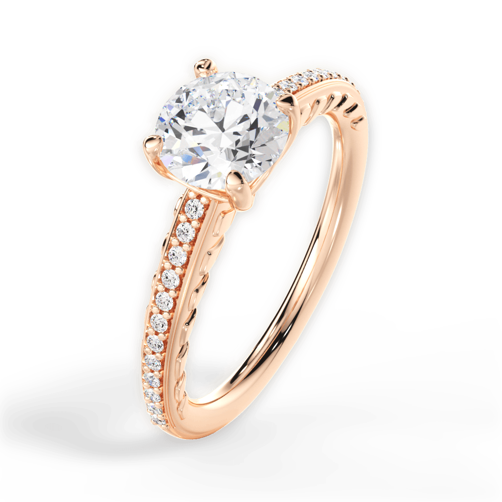 14kt Rose Gold/18kt Rose Gold/round/side