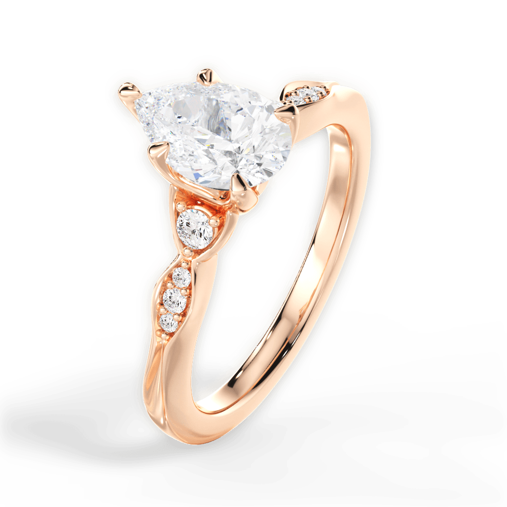 14kt Rose Gold/18kt Rose Gold/pear/side