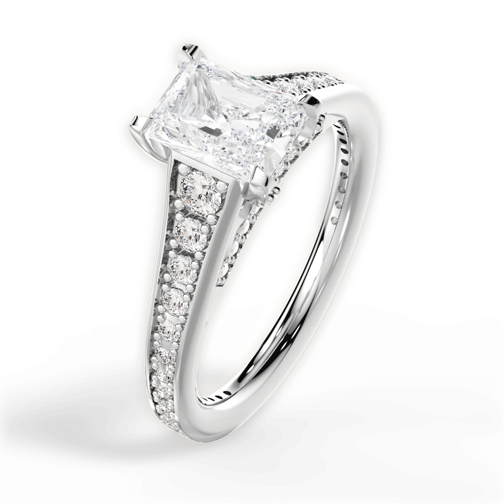 14kt White Gold/18kt White Gold/Platinum/radiant/side