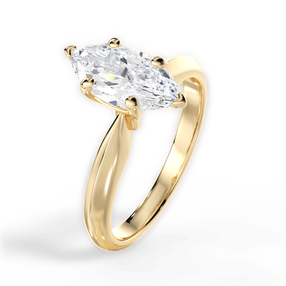 14kt Yellow Gold/18kt Yellow Gold/marquise/side