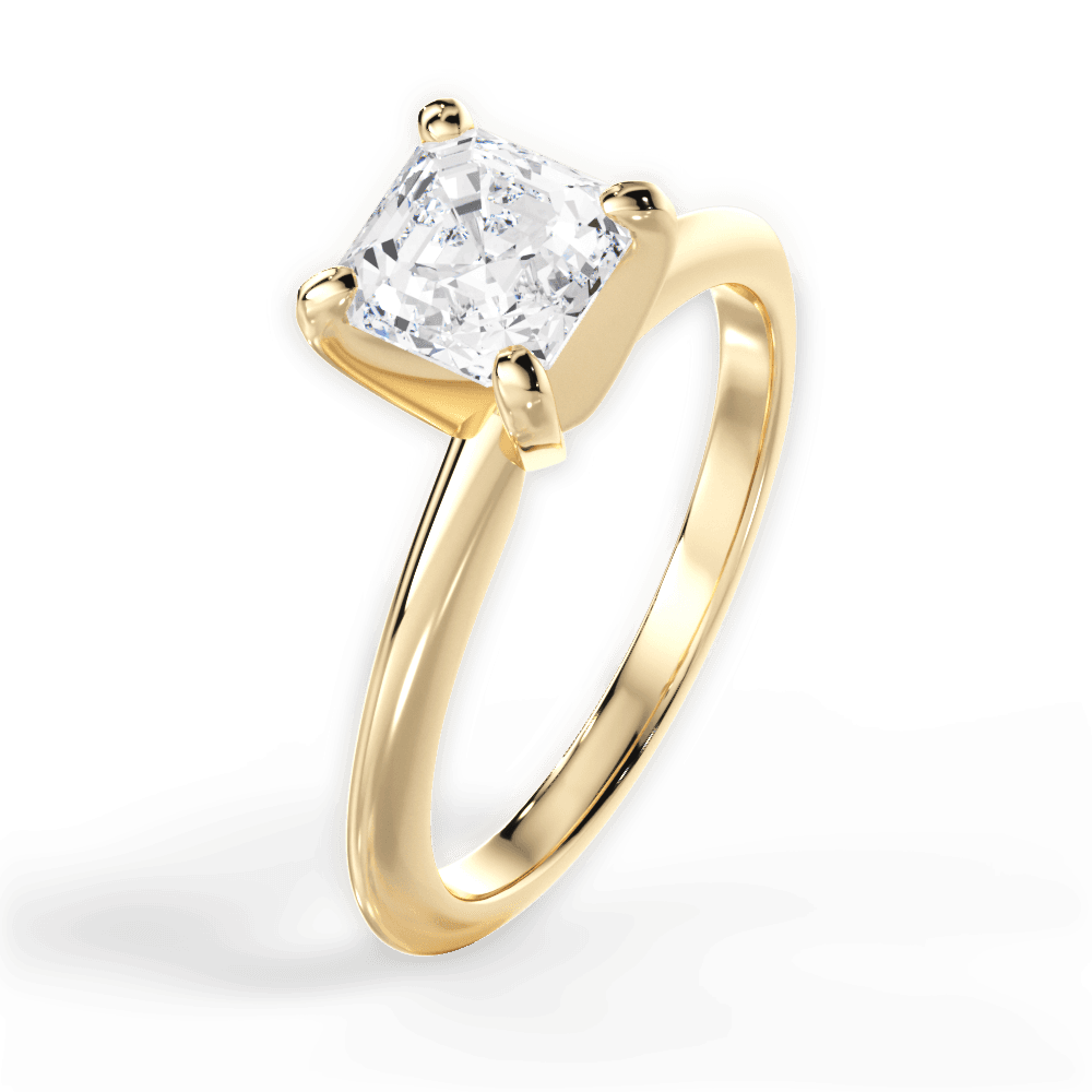 14kt Yellow Gold/18kt Yellow Gold/asscher/side