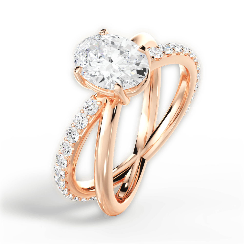 14kt Rose Gold/18kt Rose Gold/oval/side