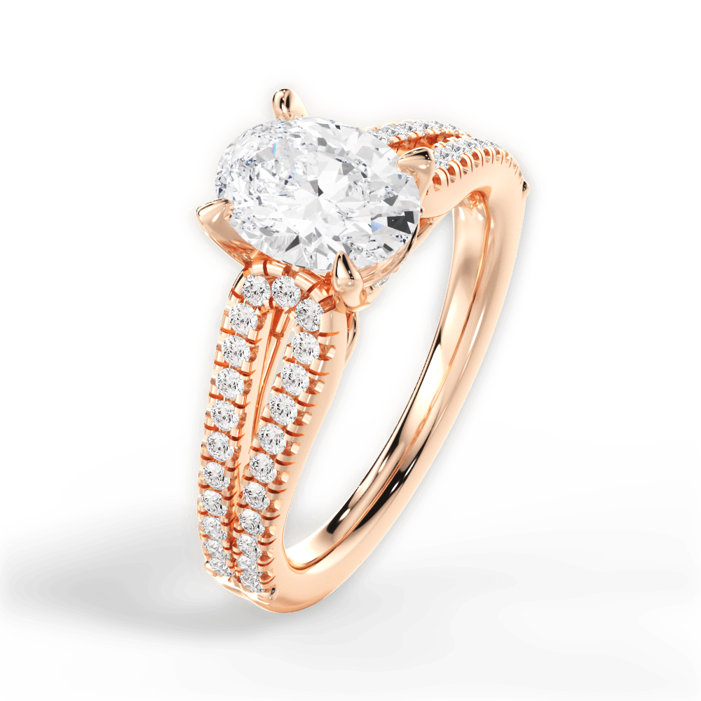 14kt Rose Gold/18kt Rose Gold/oval/side