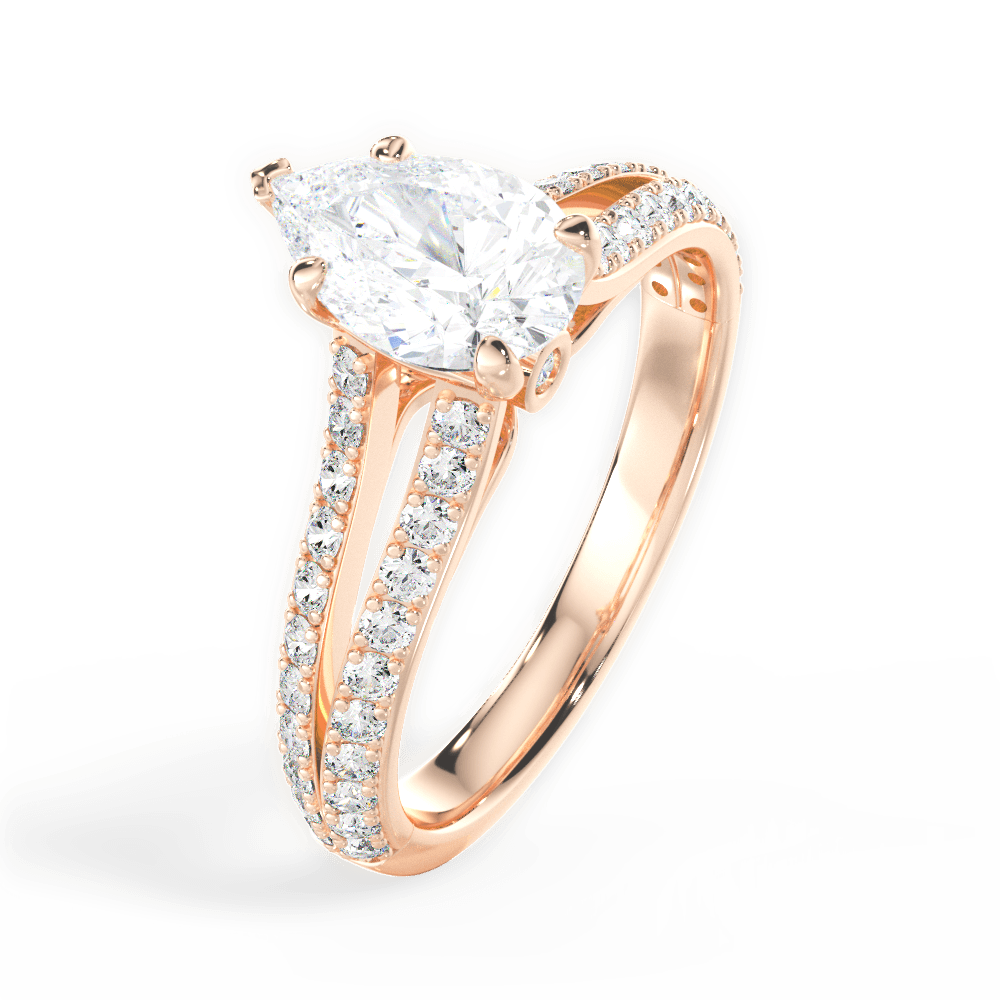 14kt Rose Gold/18kt Rose Gold/pear/side