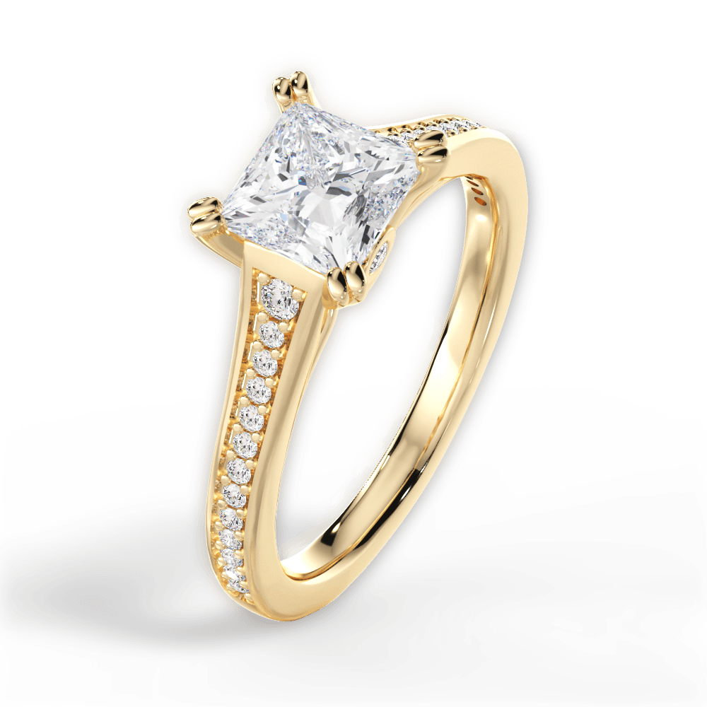 14kt Yellow Gold/18kt Yellow Gold/princess/side