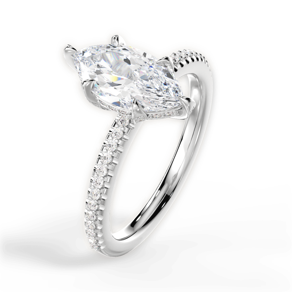 14kt White Gold/18kt White Gold/Platinum/marquise/side