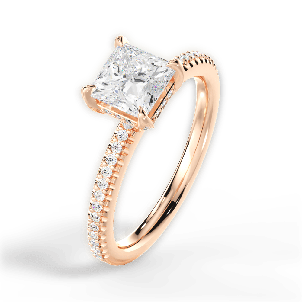 14kt Rose Gold/18kt Rose Gold/princess/side