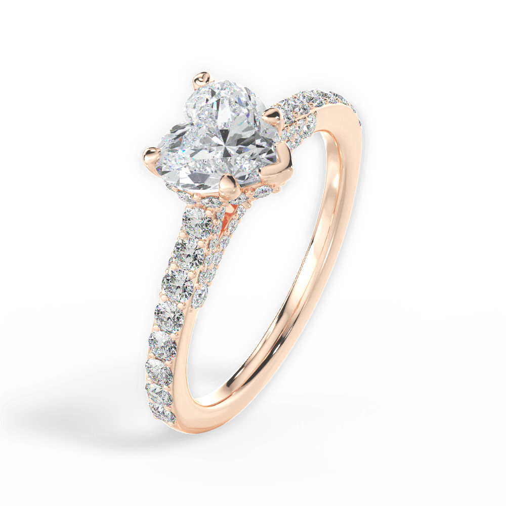 14kt Rose Gold/18kt Rose Gold/heart/side