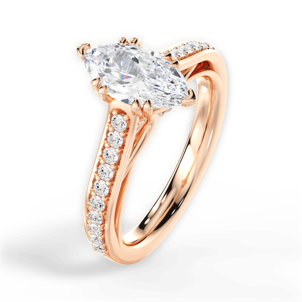 14kt Rose Gold/18kt Rose Gold/marquise/side