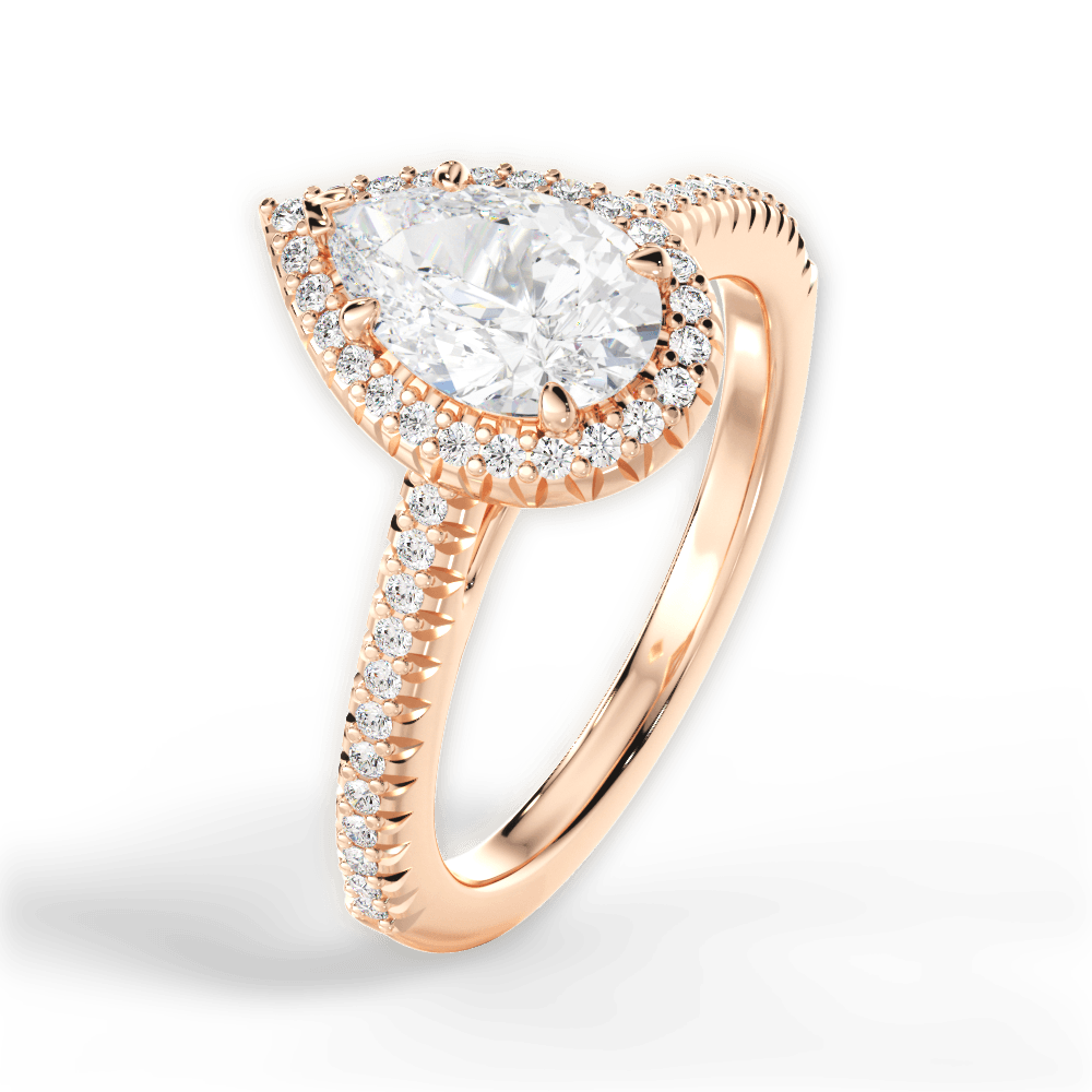 14kt Rose Gold/18kt Rose Gold/pear/side