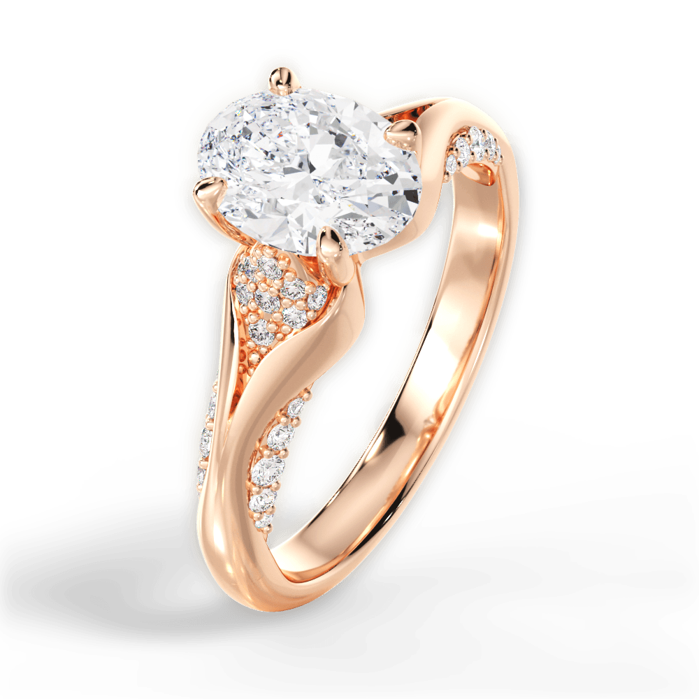 14kt Rose Gold/18kt Rose Gold/oval/side