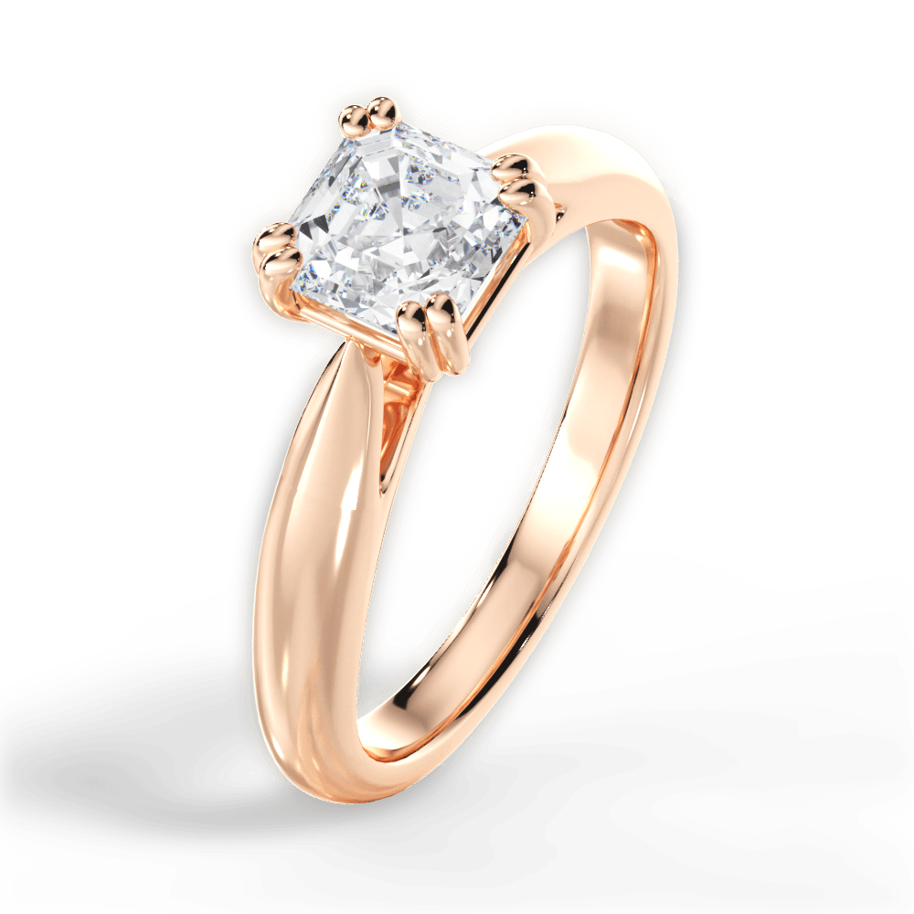 14kt Rose Gold/18kt Rose Gold/asscher/side