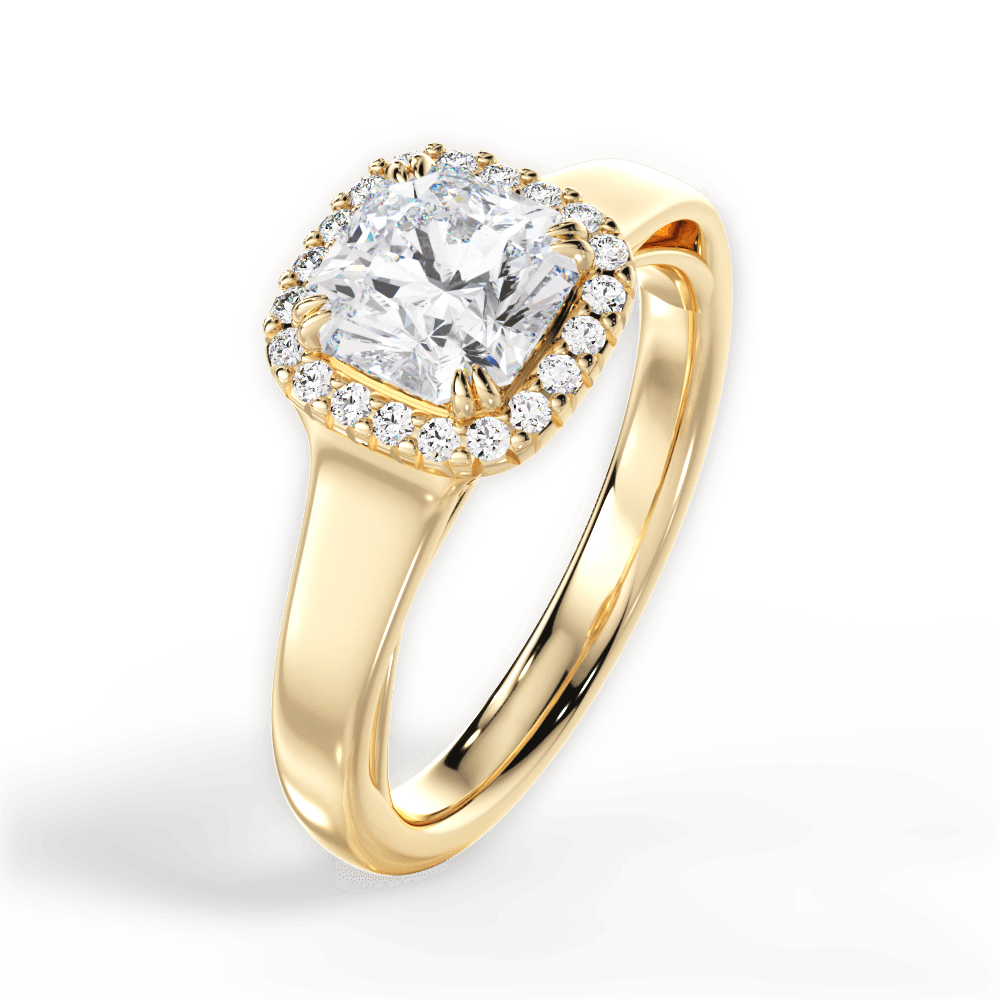 14kt Yellow Gold/18kt Yellow Gold/asscher/side