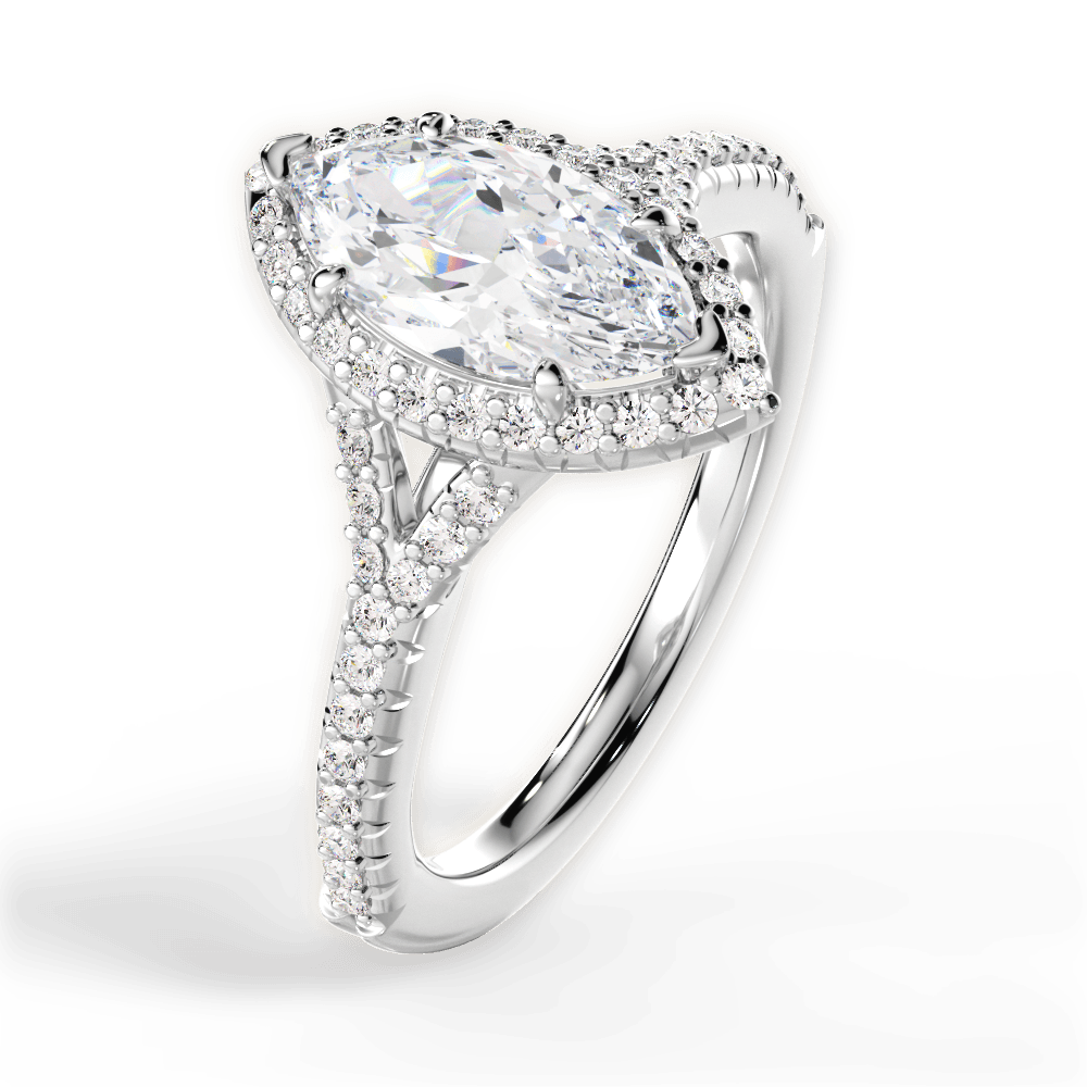 14kt White Gold/18kt White Gold/Platinum/marquise/side