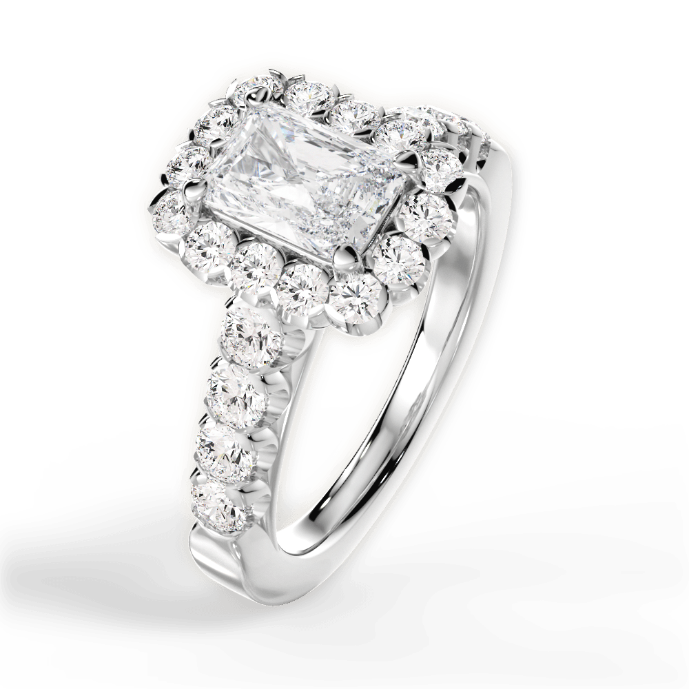 14kt White Gold/18kt White Gold/Platinum/radiant/side