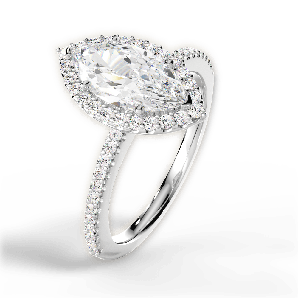 14kt White Gold/18kt White Gold/Platinum/marquise/side