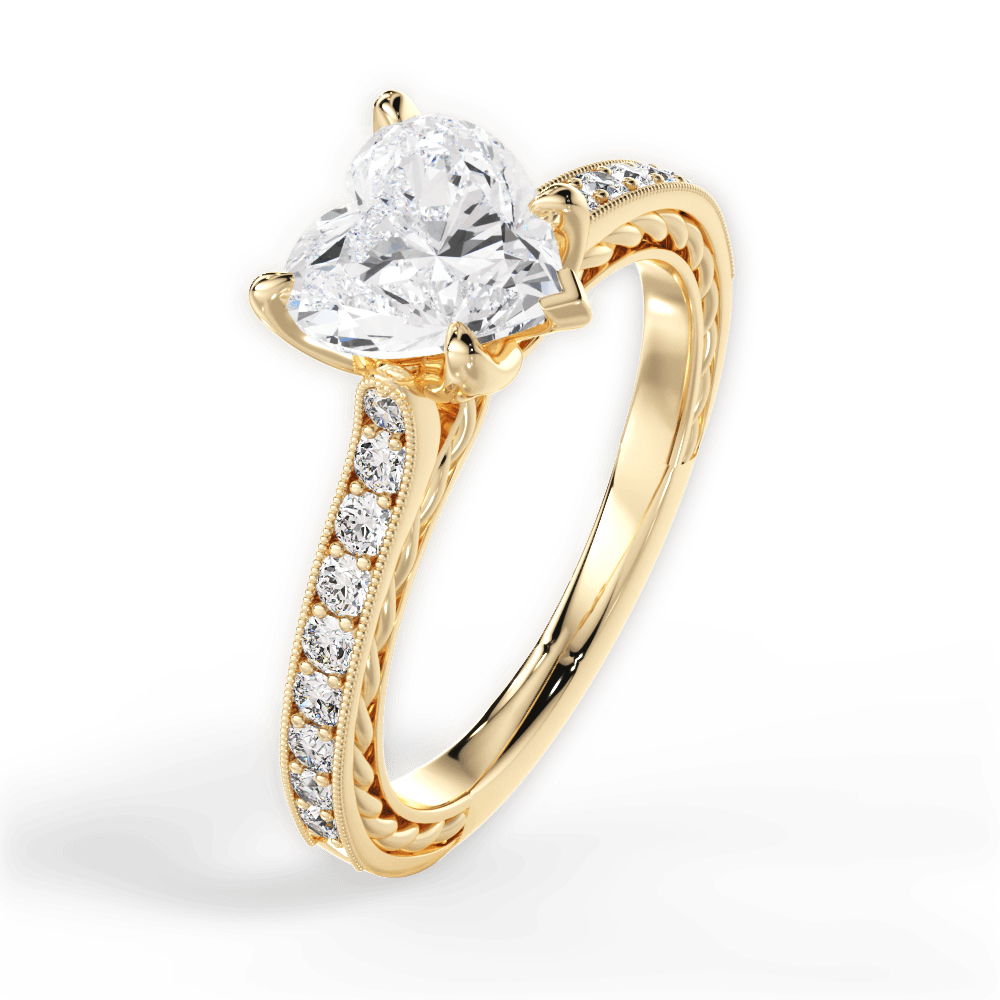 14kt Yellow Gold/18kt Yellow Gold/heart/side