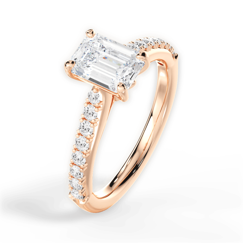 14kt Rose Gold/18kt Rose Gold/emerald/side