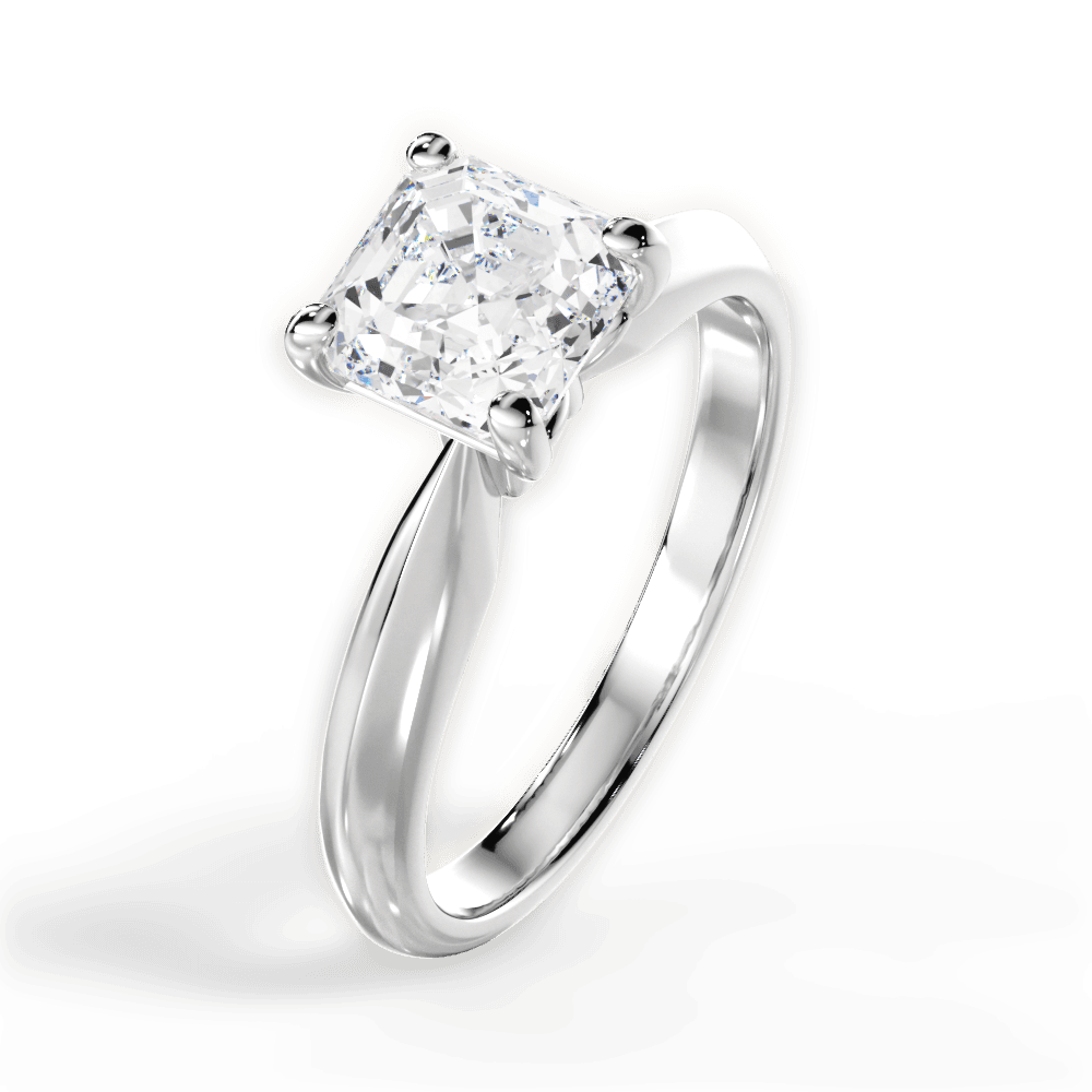 14kt White Gold/18kt White Gold/Platinum/asscher/side