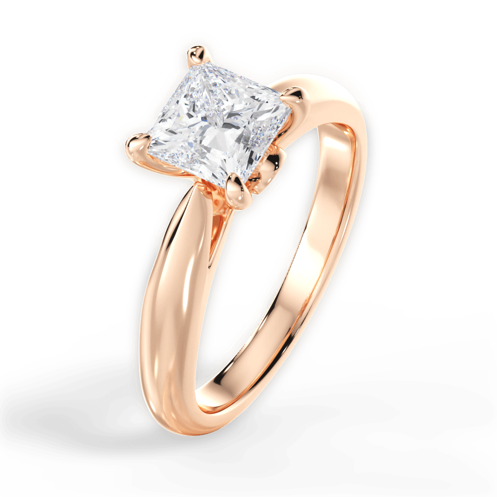 14kt Rose Gold/18kt Rose Gold/princess/side