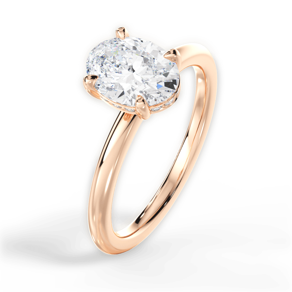 14kt Rose Gold/18kt Rose Gold/oval/side