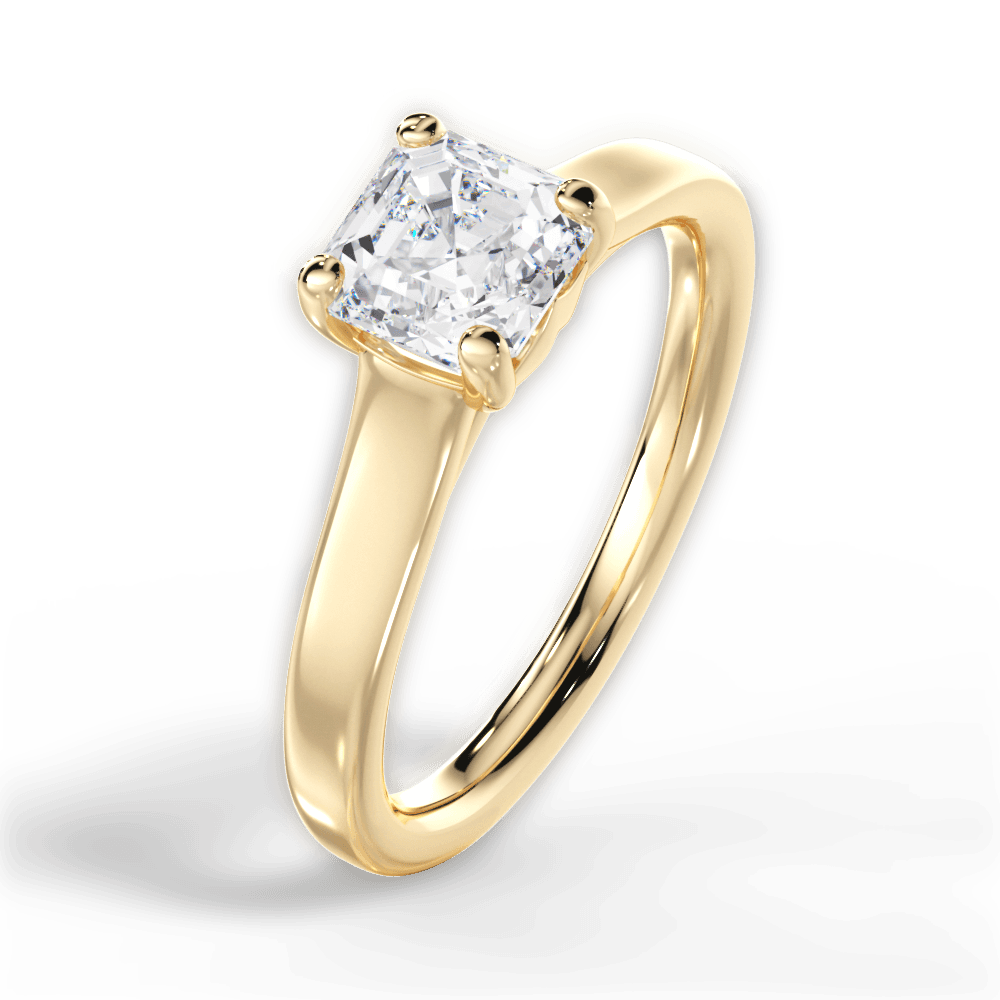 14kt Yellow Gold/18kt Yellow Gold/asscher/side