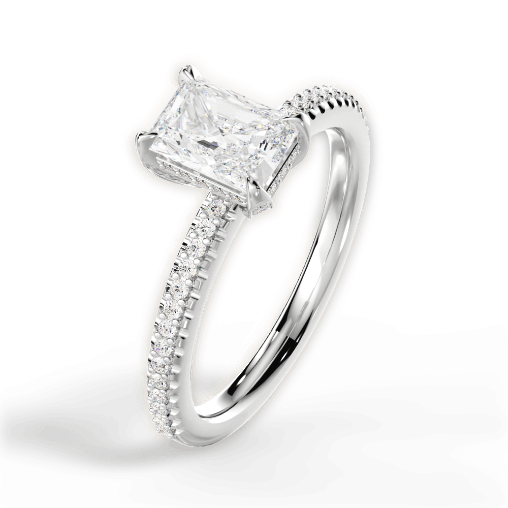 14kt White Gold/18kt White Gold/Platinum/radiant/side