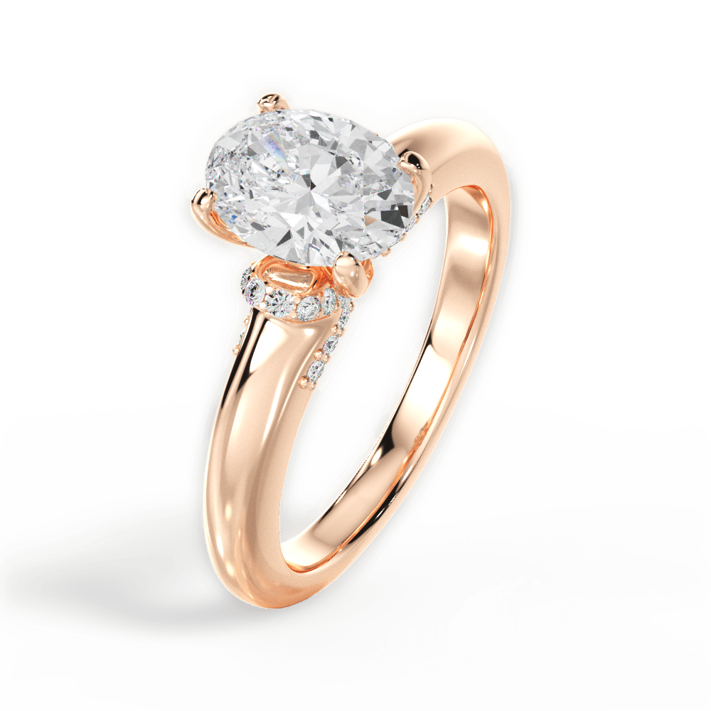 14kt Rose Gold/18kt Rose Gold/oval/side